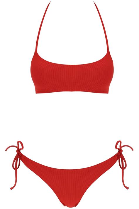 Lido Set Bikini Cinquantasette Rib In Red Lyst UK