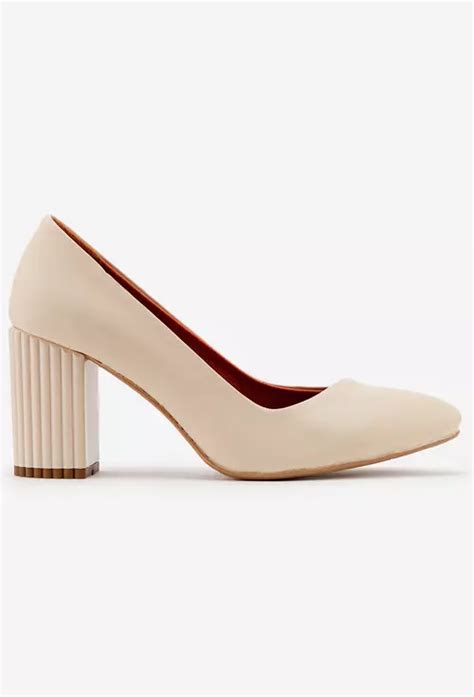 Pantofi Nude Din Piele Naturala Cu Toc Gros Dasha Ro