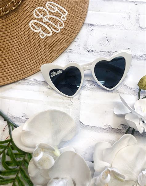 Bride Retro Heart Shaped Sunglasses Bride Sunglasses Bachelorette Party Sunglasses Etsy