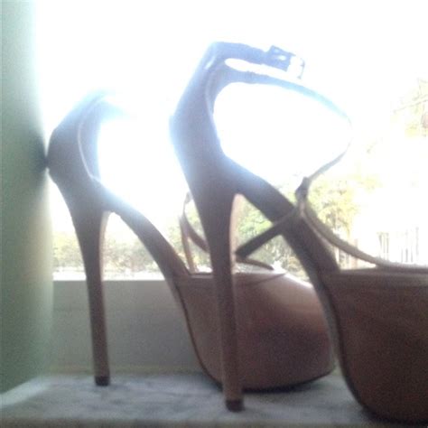 Forever 21 Shoes Tstrap Forever 2 Peep Toe Nude Heels Poshmark