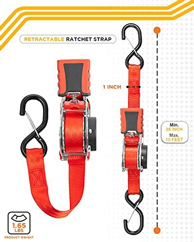 Strapinno Retractable Ratchet Straps In X Ft Secure Tie Downs