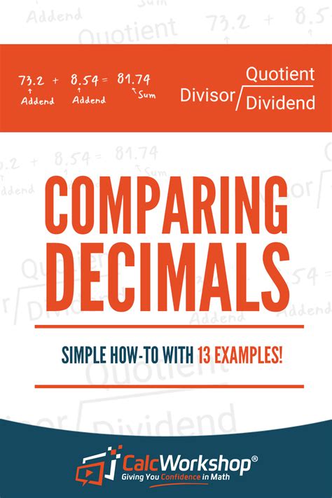 Comparing Decimals Simple How To W 13 Examples