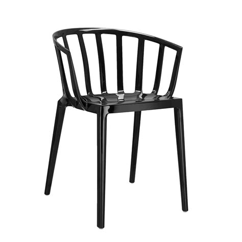 Kartell Set De Chaises Avec Accoudoirs Venice Noir Polycarbonate