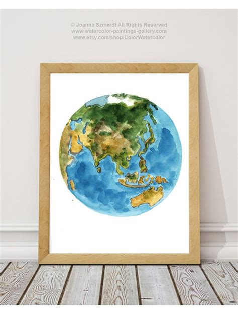 Planet Earth Watercolor At Paintingvalley Explore Collection Of