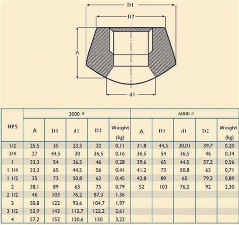 Mss Sp 97 Weldolet And Sockolet Thredolet Fittings Dimensions