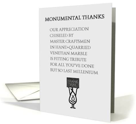 Monumental Thanks A Funny Thank You Poem Card Thank You Poems