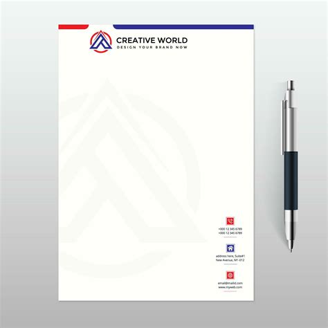 Letterhead Template With Red And Blue Design 691086 Vector Art At Vecteezy