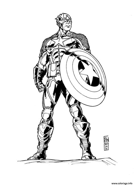 Coloriage Colorier Captain America Jecolorie