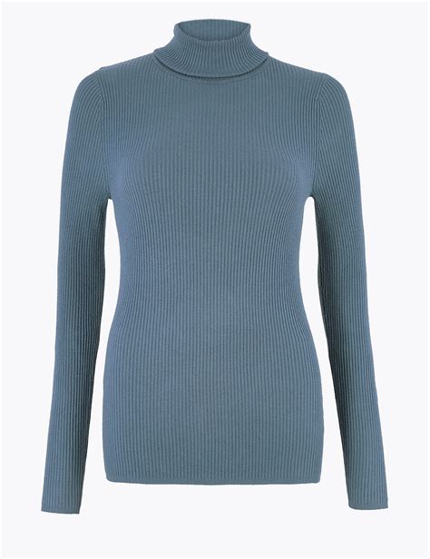 Ribbed Roll Neck Jumper Mands Collection Mands Roll Neck Jumpers