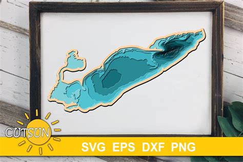 Layered Lake Erie Map Svg Eps Dxf Layers Cricut Etsy