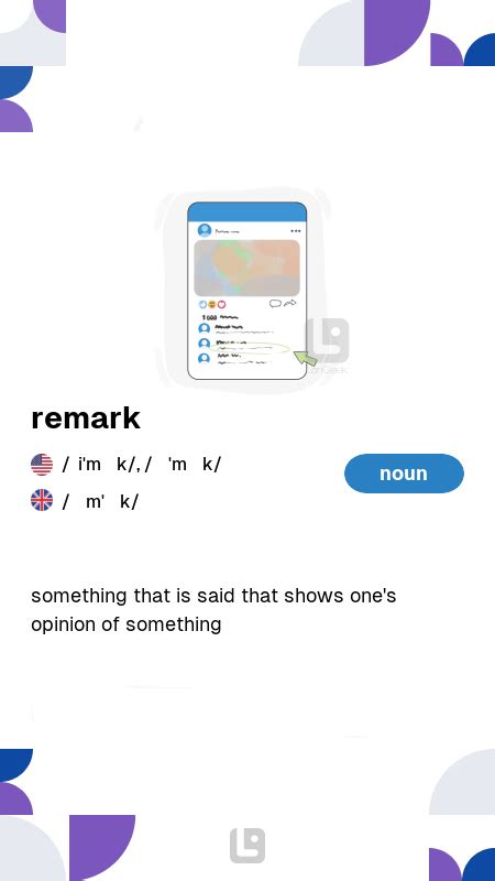 Definition And Meaning Of Remark Picture Dictionary