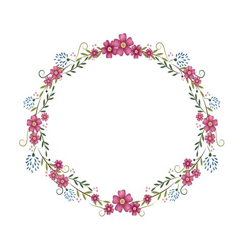 Round Floral Frame PNG Pic PNG All