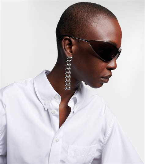 Razor Cat Eye Sunglasses In Silver Balenciaga Mytheresa