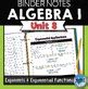 Algebra Unit Binder Notes Exponents Exponential Functions