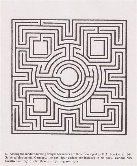 Vintage Maze Illustrated Print Maze Design By by vintagegoodness