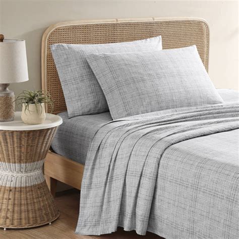 Tommy Bahama Home Tommy Bahama Raffia Linen Washed Cotton Grey Queen