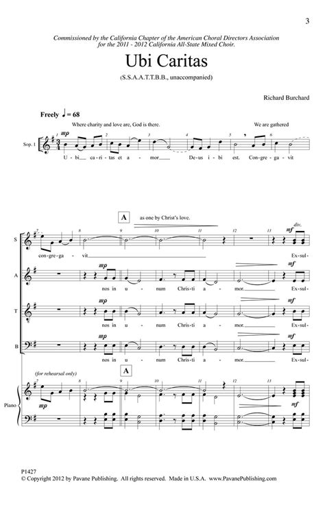 Ubi Caritas Sheet Music By Richard Burchard Sku Stanton S