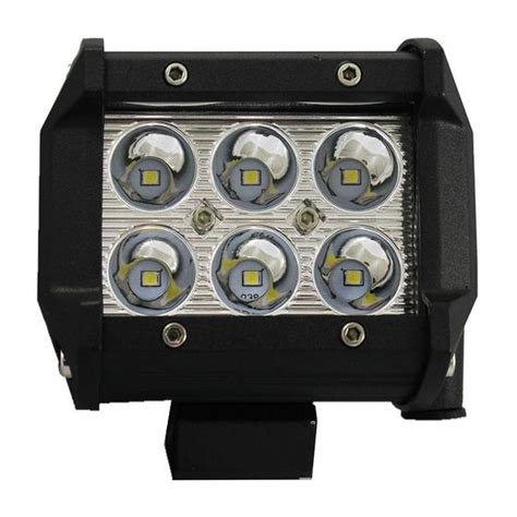 Farol De Milha LED 18W 6000K 12V 24V Bivolt 9 LEDs Quadrado Universal