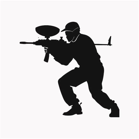 Paintball Player Silhouette Premium AI Generated Vector