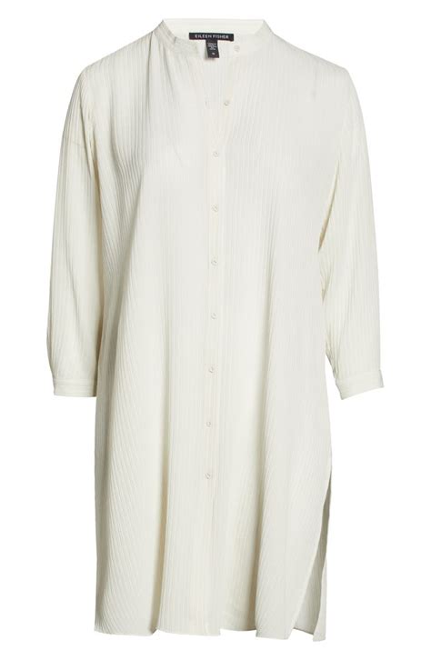 Texture Silk Tunic Shirt Topsoutlets