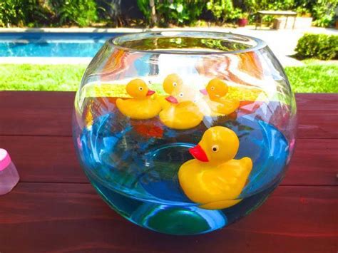 Rubber Duckies In A Fish Bowl Creative Centerpiece Baby Shower