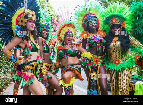 England London Notting Hill Carnival Parade Participants Stock Photo