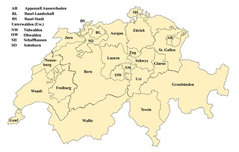 Schweiz Karte Mit Regionen And Landkarten Mit Provinzen