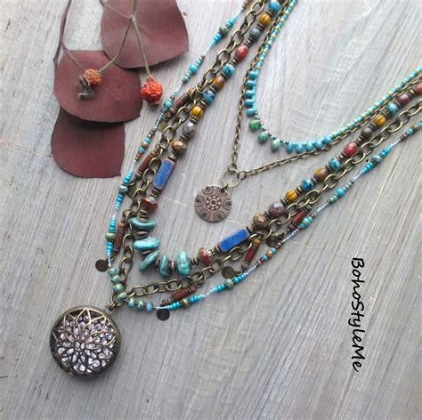 Bohemian Rhapsody Boho Style Me Colorful Beaded Bohemian Necklace Layering Necklace