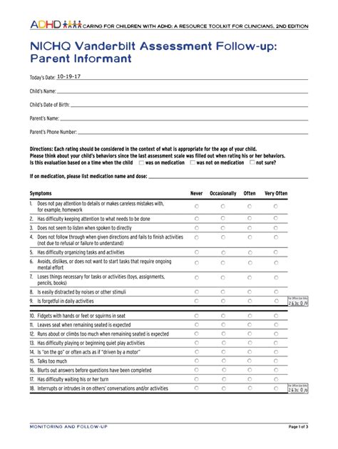 Assessment Follow Up Parent Fill Online Printable Fillable Blank