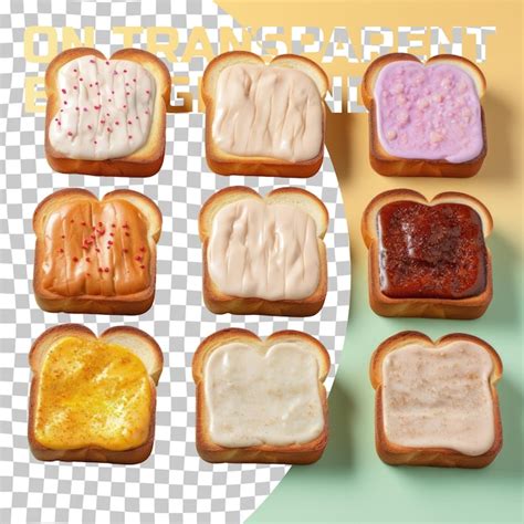 Premium Psd Colorful Bread Toast On A Transparent Background Isolated