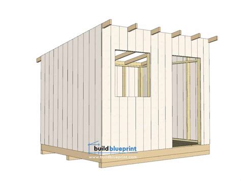 X Lean To Shed Plans Build Blueprint Off