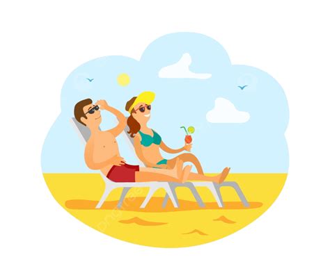 Summer Beach Vacation Vector Art PNG Beach Summer Vacation Vector