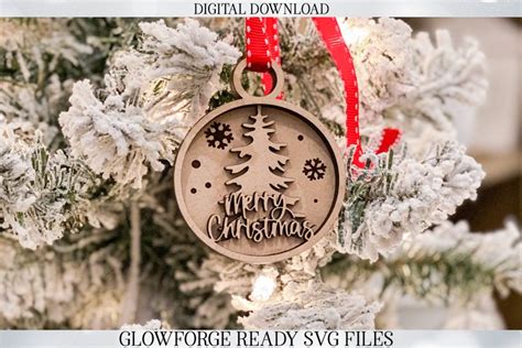 Glowforge Merry Christmas Ornament Laser Machine