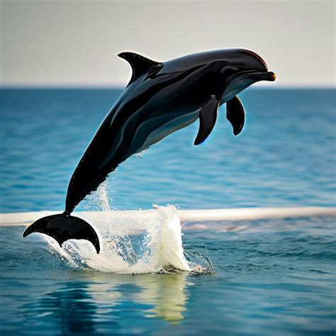 Premium AI Image | Happy jumping dolphin