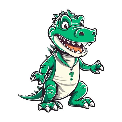 Ilustra O De Personagem De Crocodilo Fofo De Desenho Animado Vetor