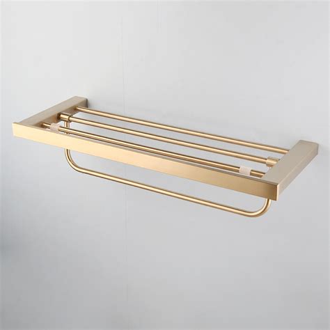 24 Long Bathroom Accessory Brushed Gold Wall Mount Layer Towel Holder Rail Rack Ebay