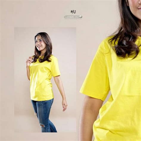 Jual KAOS Polos Pria Wanita ANTI BAKTERI Warna KENARI Bahan Adem Dan