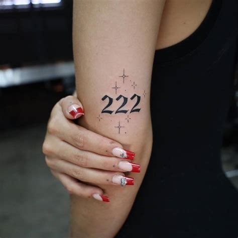 Tattoo Of The Number 222 Located On The Tricep