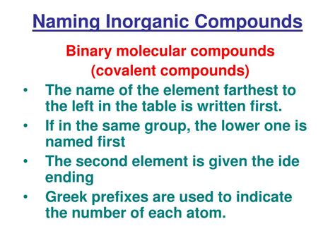 Ppt Naming Inorganic Compounds Powerpoint Presentation Free Download Id6743783