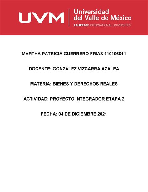 A6 Proyecto Integrador Etapa 2 Martha Patricia Guerrero Frias MARTHA