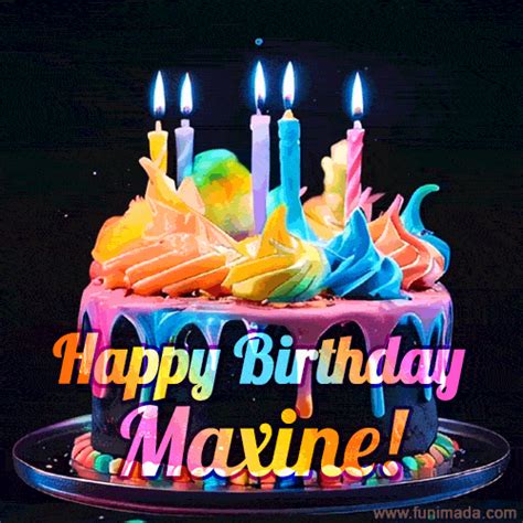Vibrant Cake With Candles Maxines Birthday  Download On