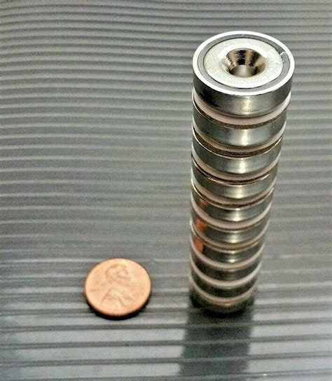 4 Neodymium Cup Magnets Super Strong Rare Earth 3 4 X 1 4 Pull Force