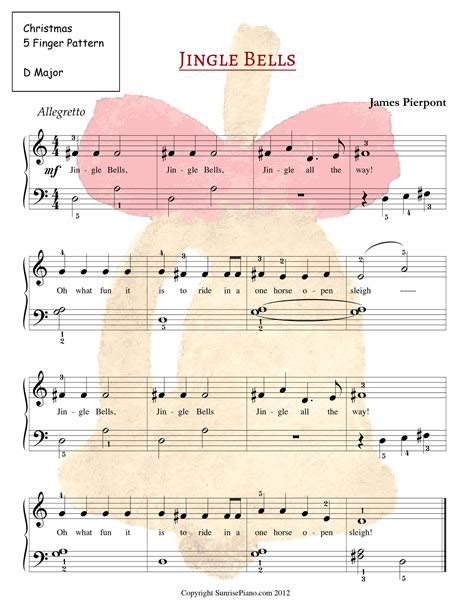 Jingle Bells Late Elementary Piano Sheet Music