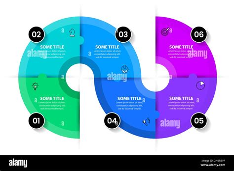 Infographic Template With Icons And 6 Options Or Steps Spiral Can Be