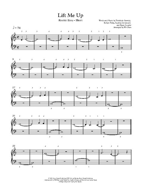 Lift Me Up By Rihanna Sheet Music And Lesson Rookie Level