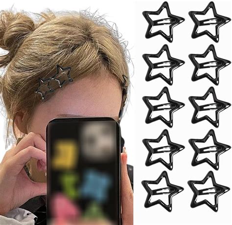 Amazon GKETN 12 PCS 1 61 Star Hair Clips Snap Hair Barrettes Non