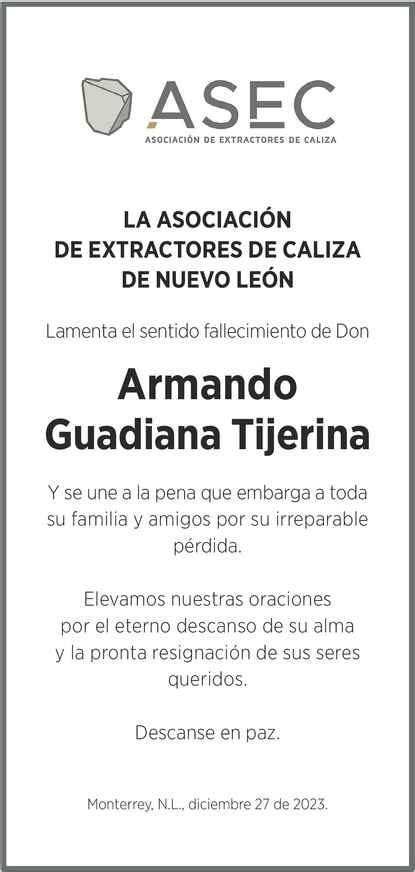 Armando Guadiana Tijerina Obituario Esquela