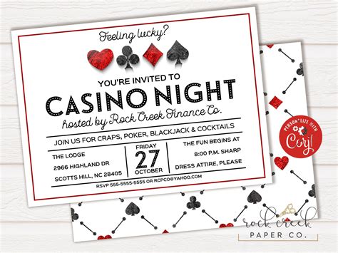 Casino Night Invitation, Poker Run Invitation, Gambling Invitation, Las ...