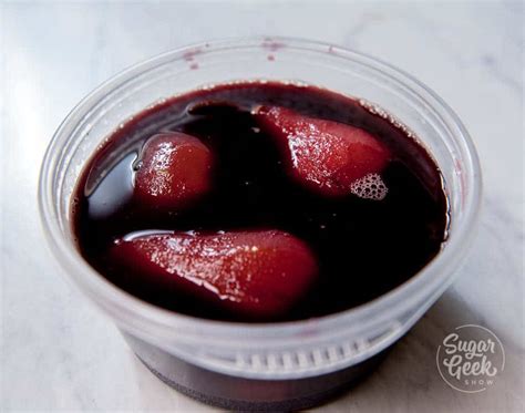 Poached Pears In Red Wine Dessert Sauce Sugar Geek Show