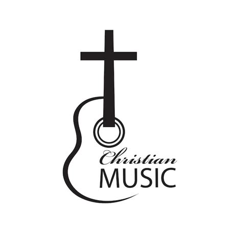 Emblema De La Música Cristiana Vector Premium